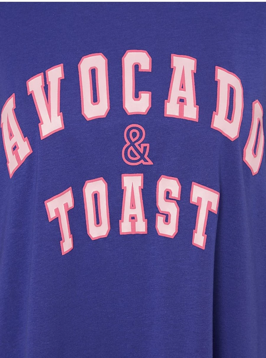 "George at Asda Blue Avocado & Toast Print Nightdress - Comfortable Women's Lingerie Sleepwear"