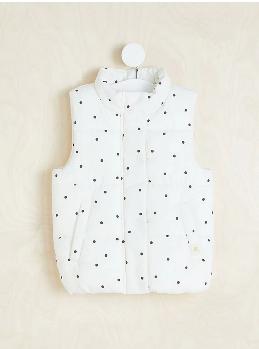 Baby's White Spotty Padded Gilet by George at Asda | Cozy Winter Vest for Infants