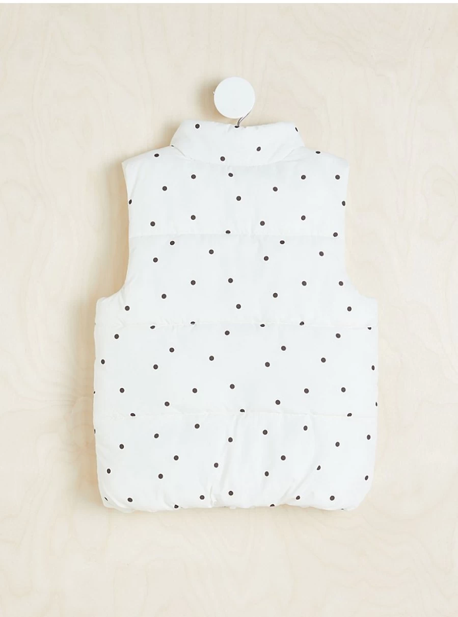 Baby's White Spotty Padded Gilet by George at Asda | Cozy Winter Vest for Infants