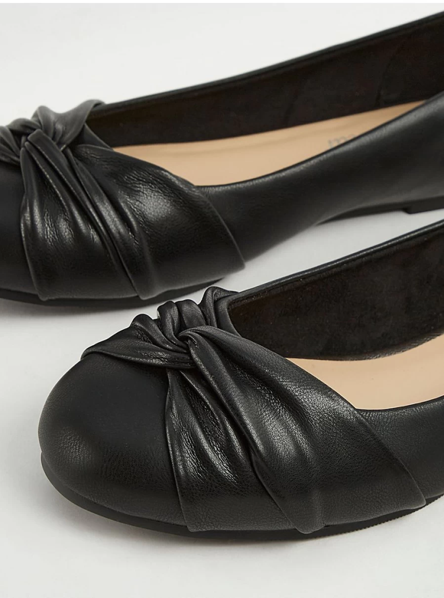 "George at Asda Women's Black Twist Front Wide Fit Ballet Flats – Comfortable & Stylish Review"