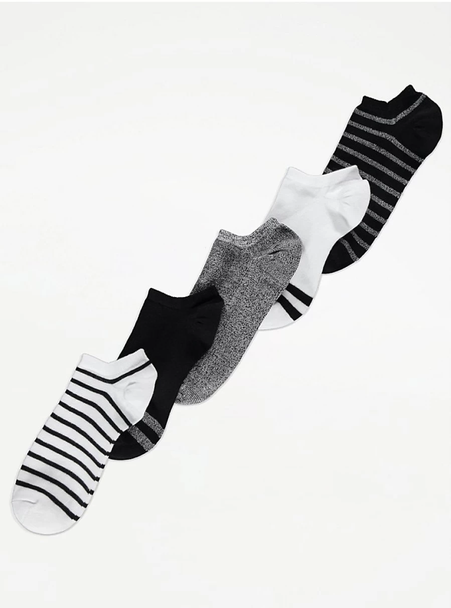Men's Trainer Liner Socks 5 Pack - Comfort & Breathability | George at Asda