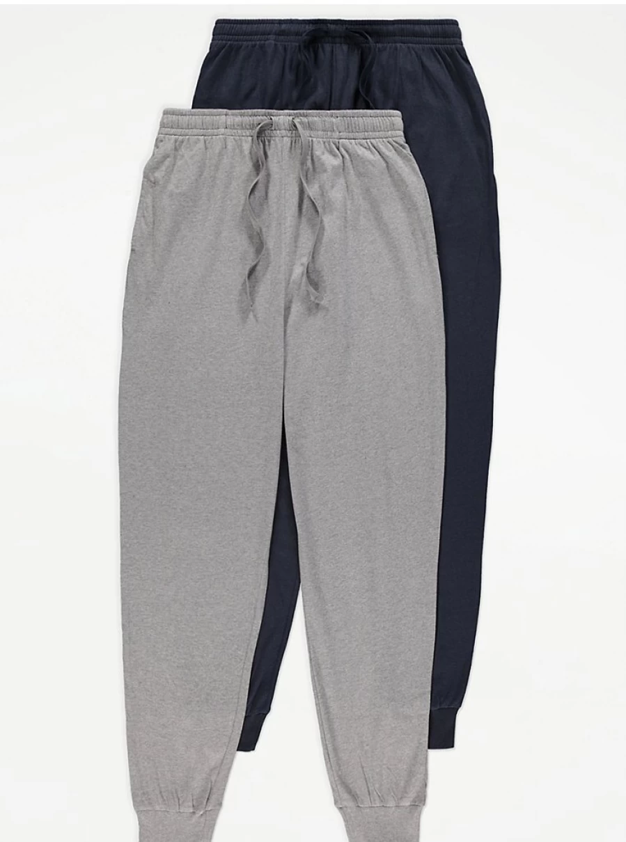"George at Asda Men's Cuffed Lounge Pants 2-Pack | Comfortable Casual Bottoms"
