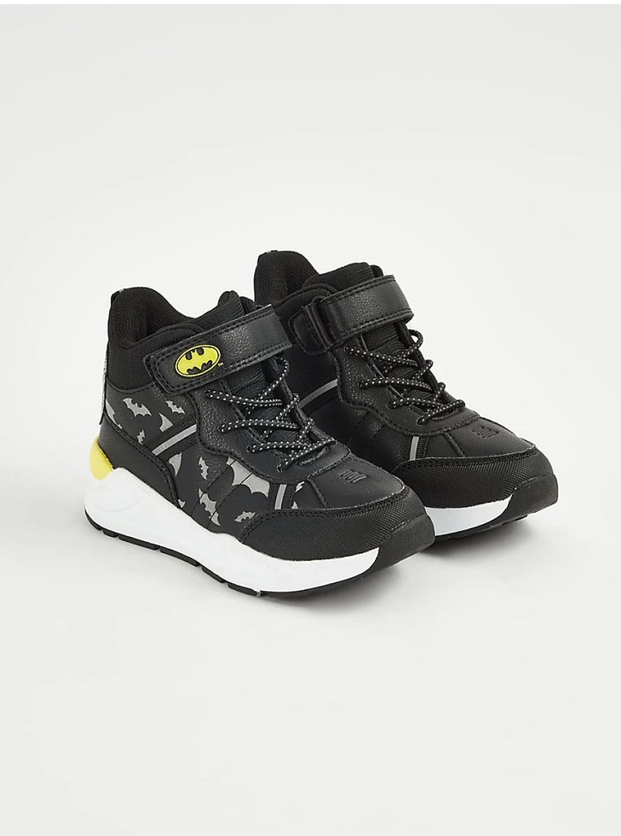 George at Asda Boys' Batman Black High Top Sneakers | DC Comics Kids Trainers