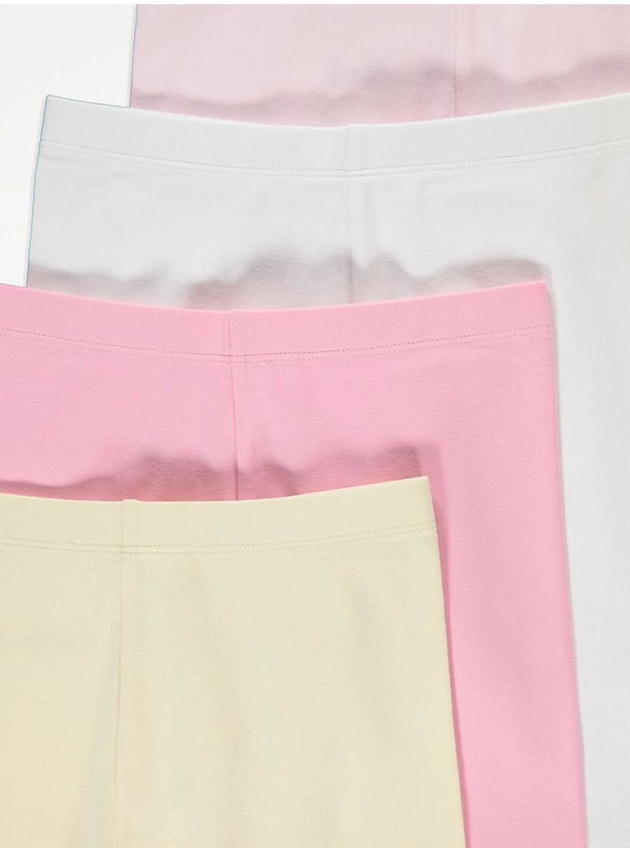 "George at Asda Girls' Pastel Cycling Shorts 5-Pack | Soft Comfort Bike Shorts for Kids"