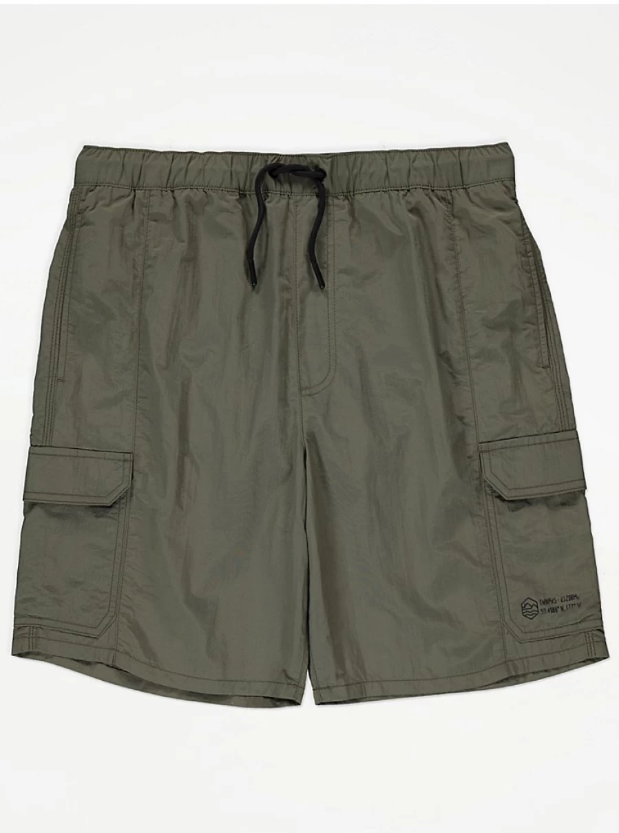 Men's Khaki Cargo Swim Shorts by George at Asda | Quick-Dry & Comfortable Beachwear