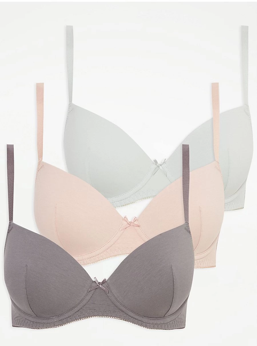 Women's Underwired T-Shirt Bras 3 Pack | Comfort Lingerie Set | George at Asda