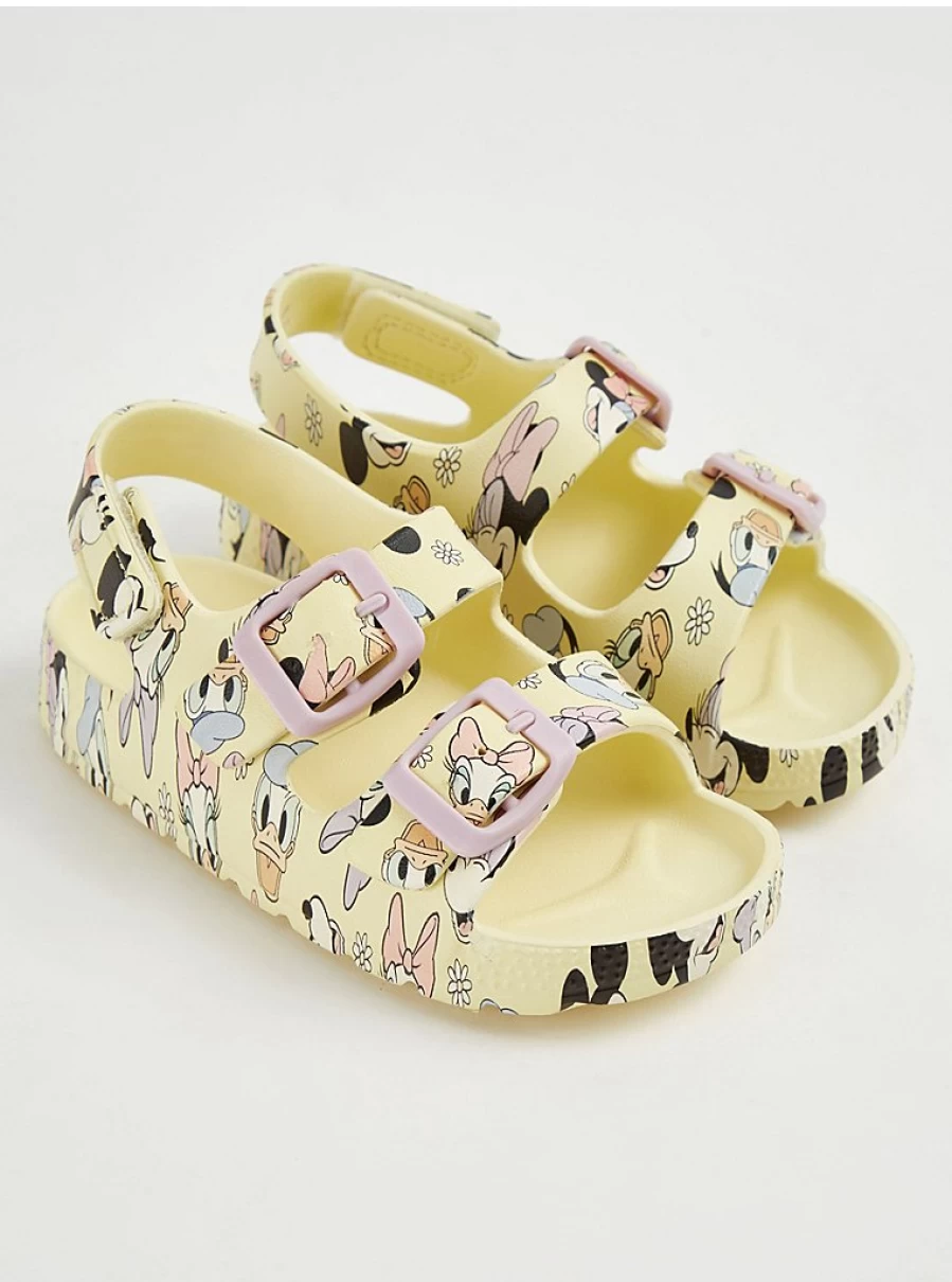 George at Asda Disney Minnie Mouse Girls' Yellow Double Strap Sandals for Kids