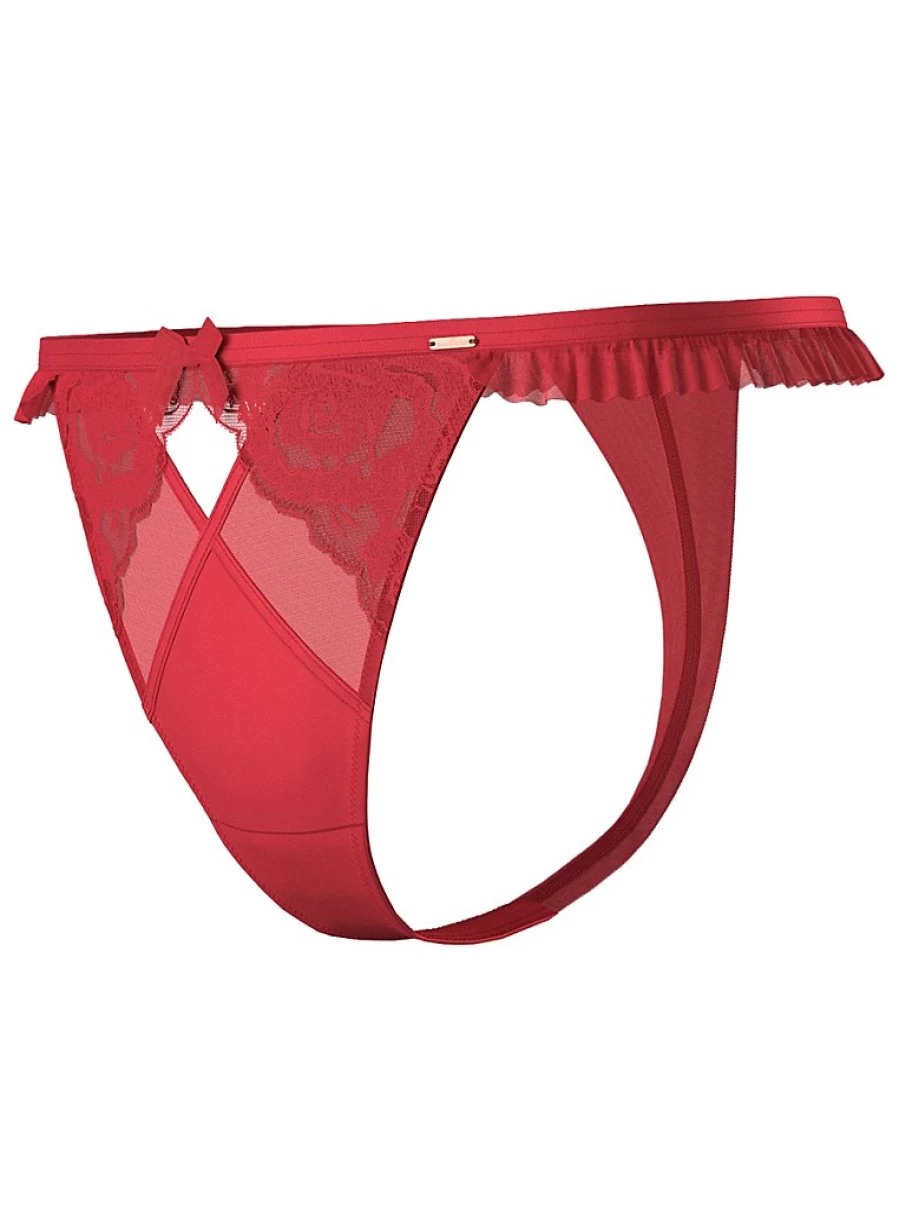 "George at Asda Entice Red Rose Embroidered Ruffle Thong Lingerie Review | Women's Underwear"