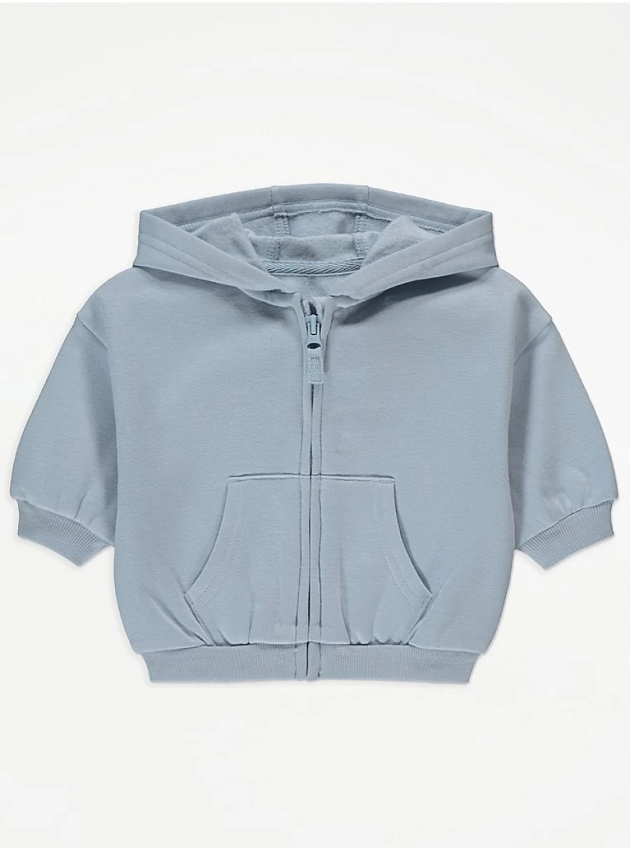 "George at Asda Boys Pale Blue Zip-Up Hoodie – Comfortable Kids Hooded Sweatshirt Review"