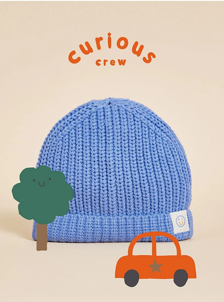 "George at Asda Baby Blue Knitted Beanie Hat - Little Angels Style Review"