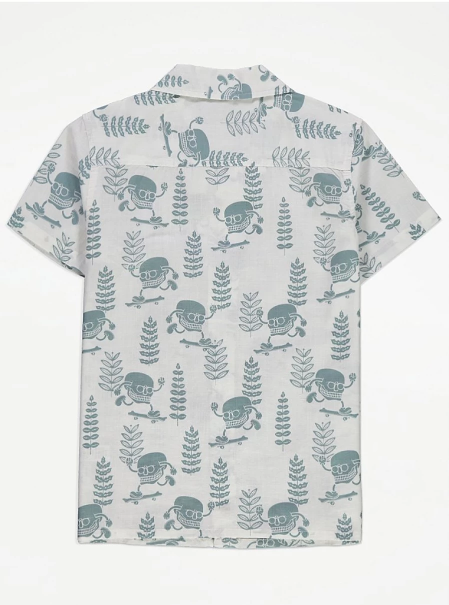 "George at Asda Boys' White Skater Skull Print Short Sleeve T-Shirt Reviews"