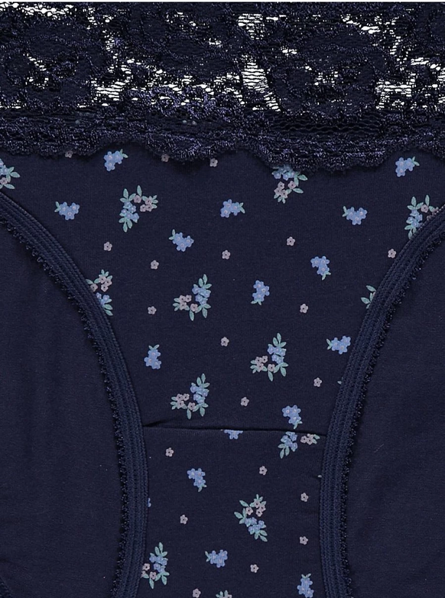 "George at Asda Blue Lace Trim High Leg Knickers 5-Pack | Women's Lingerie Set"