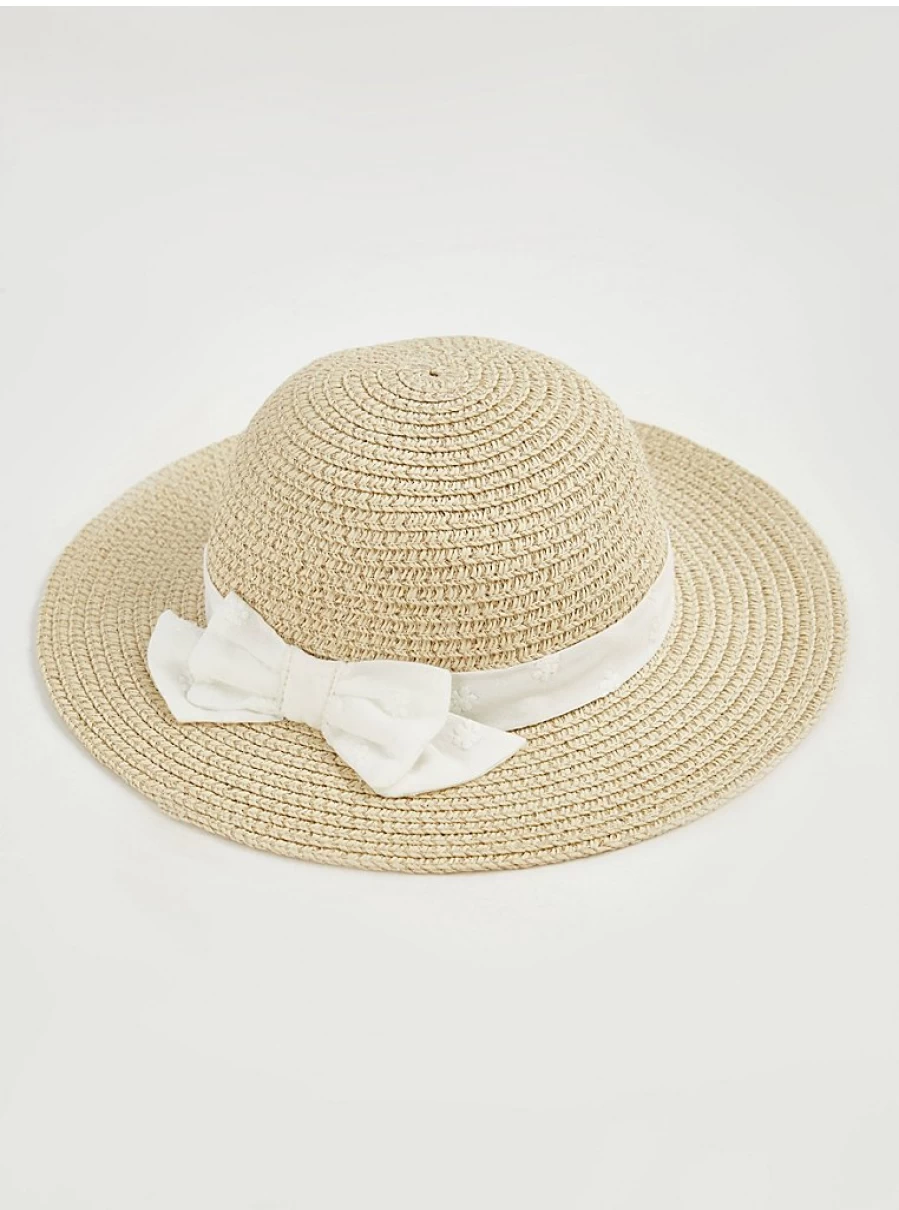 "George at Asda Baby Bow Trim Straw Hat – Cute & Comfortable Sun Protection"