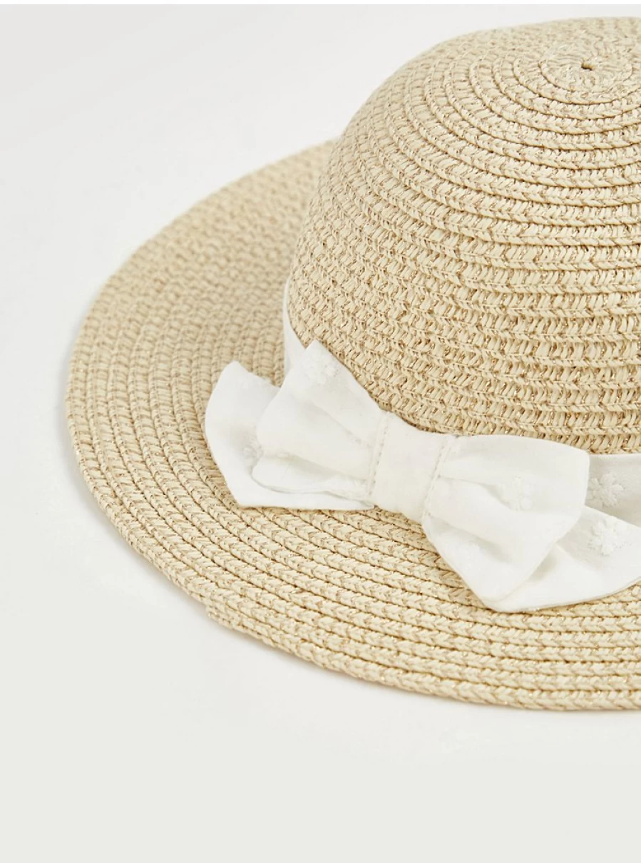 "George at Asda Baby Bow Trim Straw Hat – Cute & Comfortable Sun Protection"