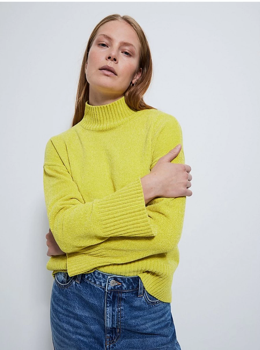Women's Yellow Chenille Knit Sweater | Soft Winter Pullover | George at Asda