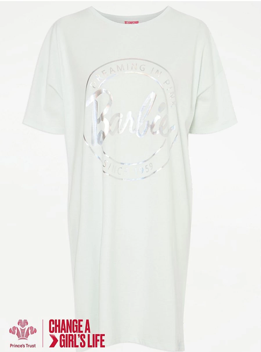 "George at Asda Mint Green Foil Barbie Nightdress – Princess Trust Lingerie Review"