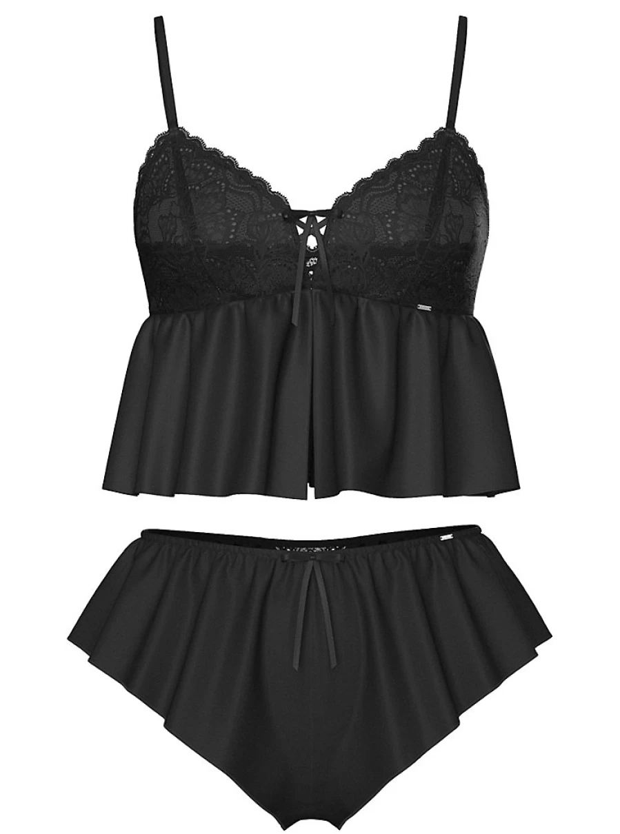 Black Satin & Lace Cami Lingerie Set Review | George at Asda Women's Sleepwear
