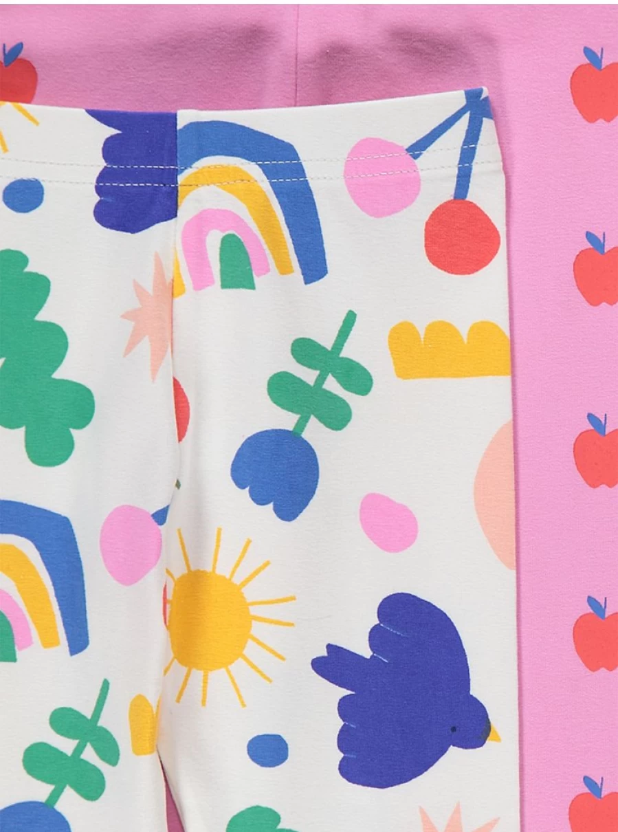 "George at Asda Girls' Fruity Floral Leggings 3-Pack | Comfortable & Stylish Kids' Leggings"