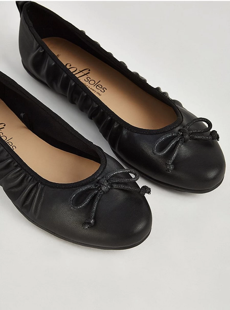Women's Black Ruched Ballet Flats by George at Asda | Comfortable & Stylish Review