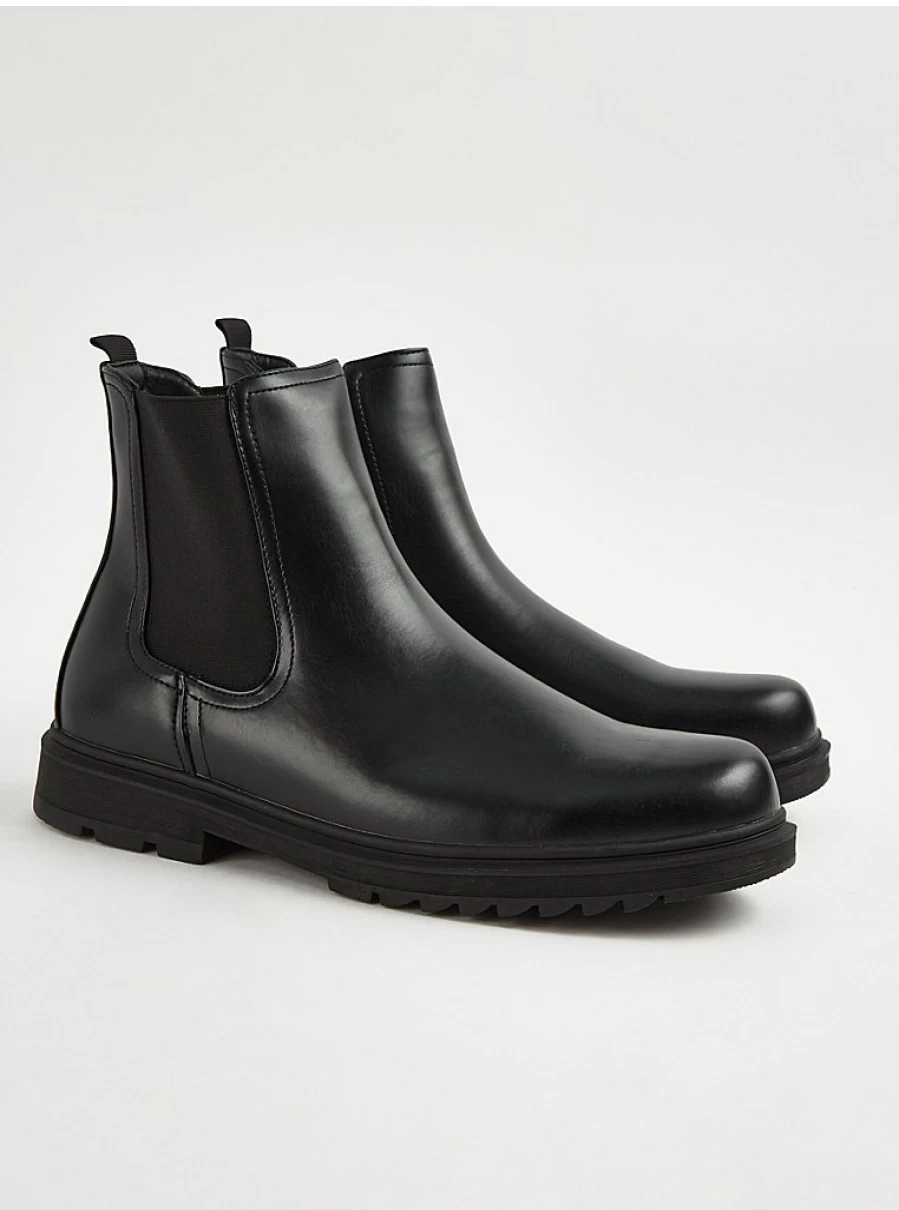 Men's Black Chunky Sole Chelsea Boots by George at Asda | Comfort & Style Review