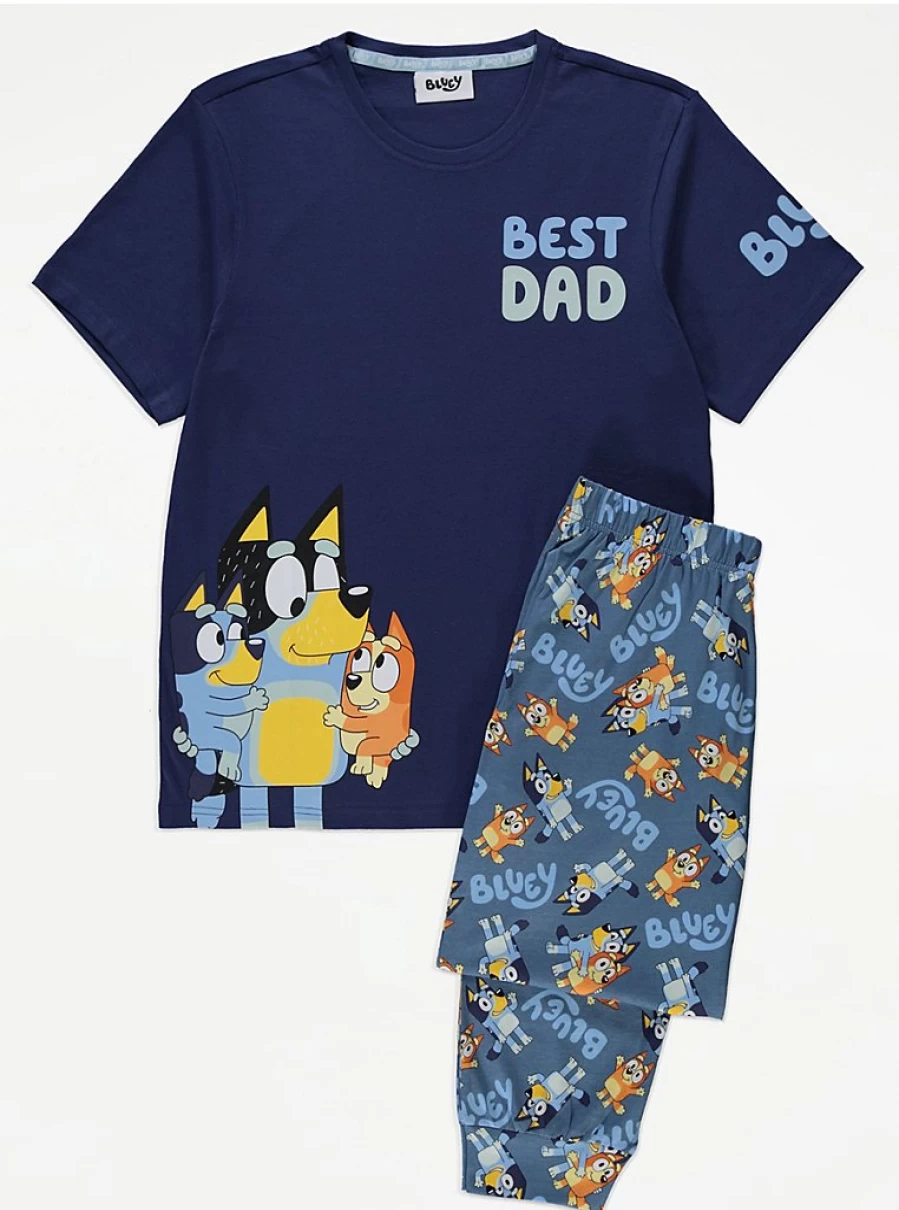 "George at Asda Men's Bluey Navy 'Best Dad' Pyjamas – Comfortable Sleepwear Review"