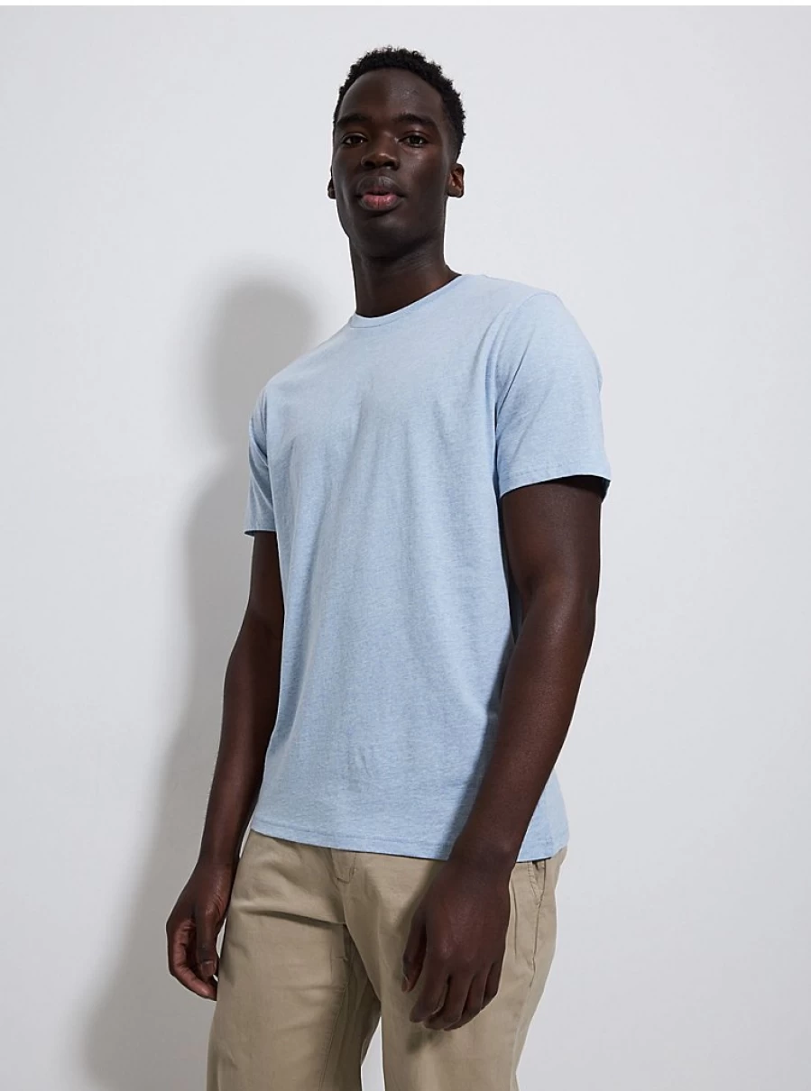 "George at Asda Men's Light Blue Marl Crew Neck T-Shirt – Comfort & Style"