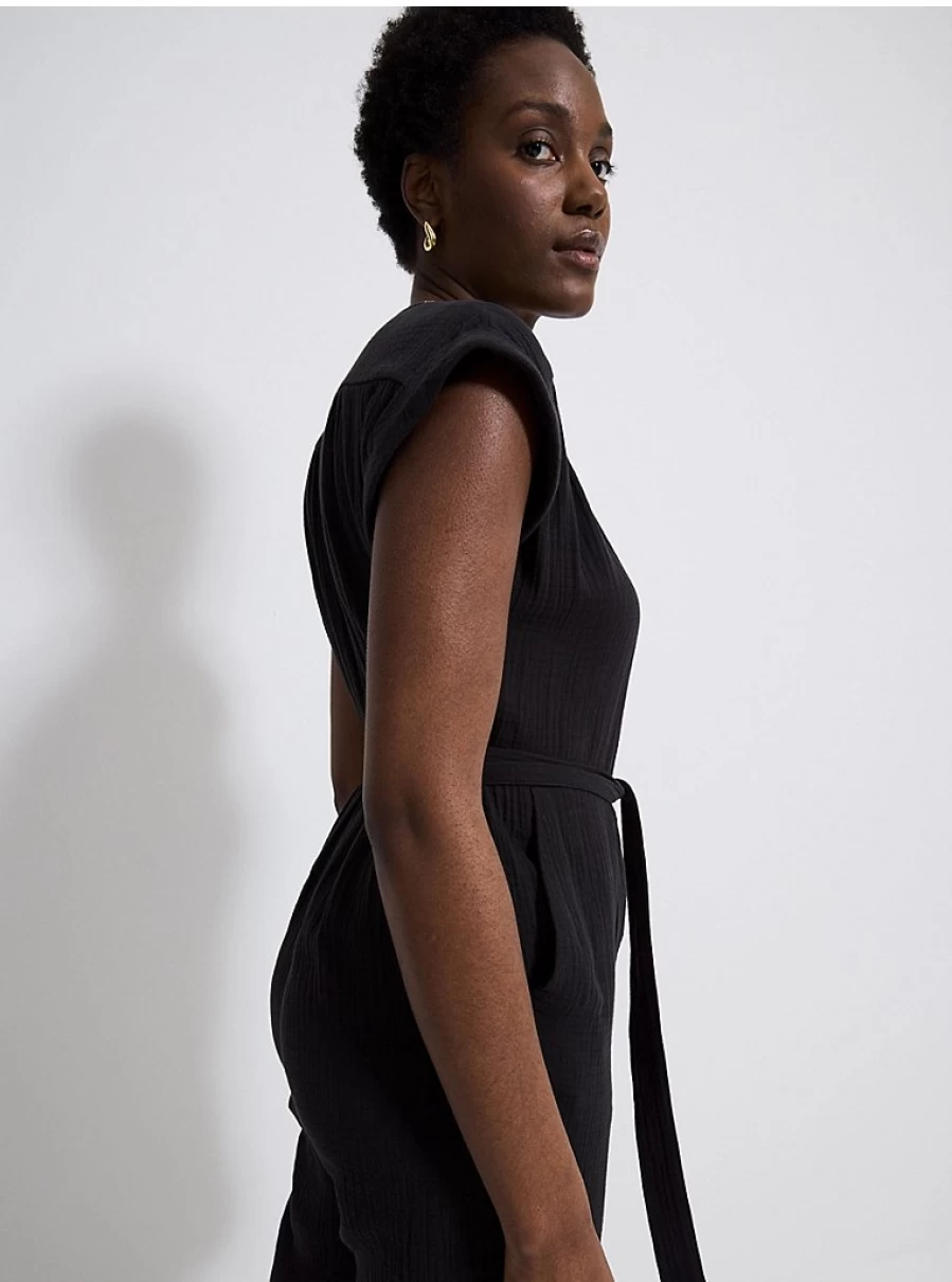 "George at Asda Women's Black Tie-Waist Short Sleeve Jumpsuit | Stylish Summer Romper Review"
