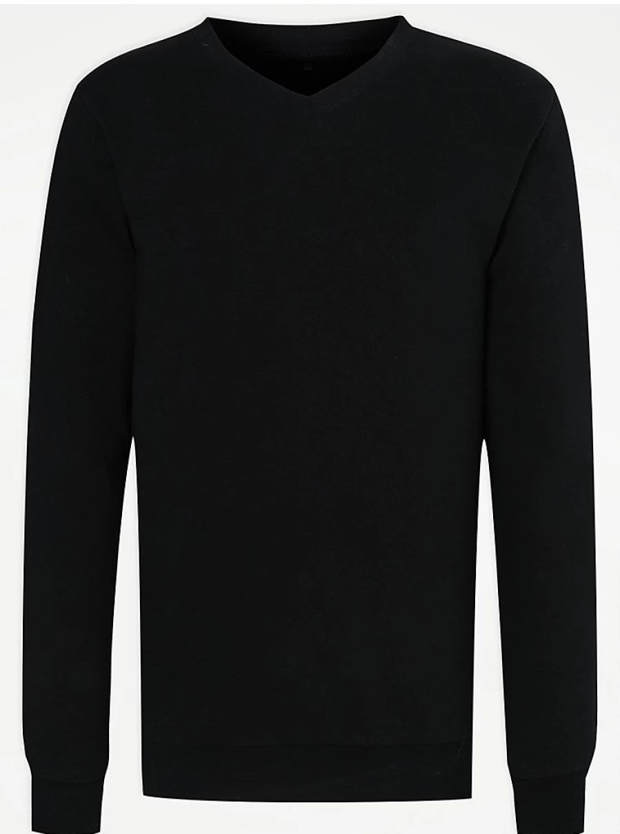"George at Asda Senior Black V-Neck Skinny Fit School Jumper – Slim Fit Uniform Sweater Review"