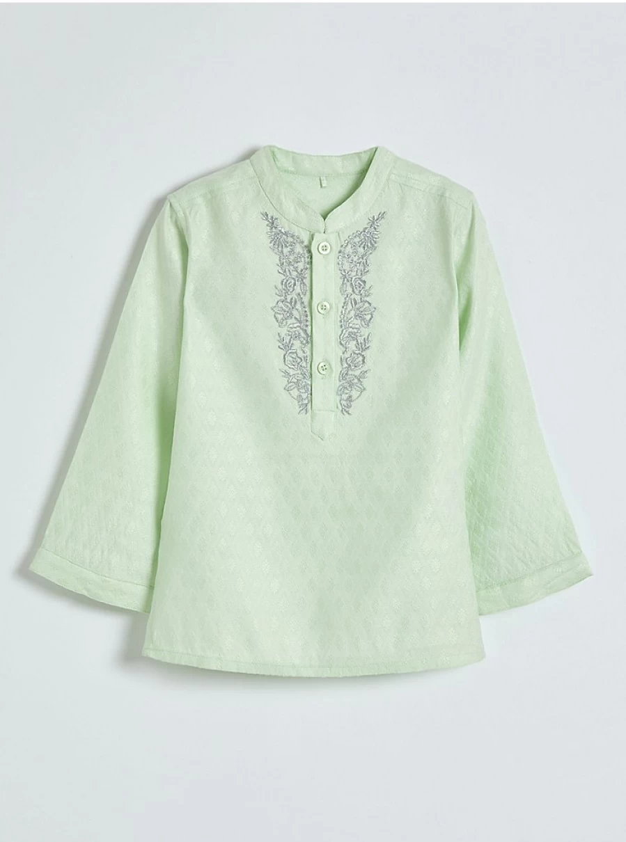 "George at Asda Boys Mint Green Embroidered Long Sleeve Baby Kurta – Kids Ethnic Wear Review"