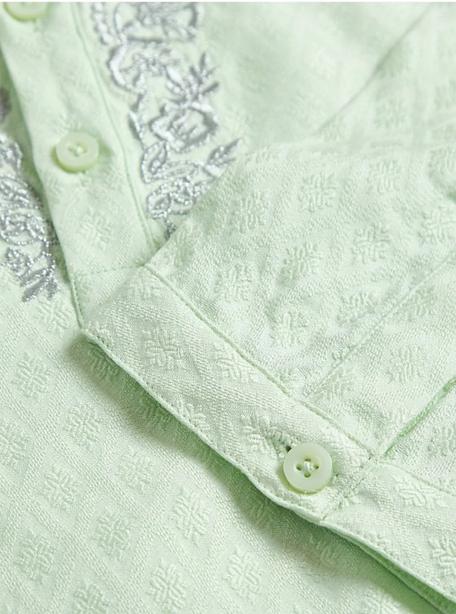 "George at Asda Boys Mint Green Embroidered Long Sleeve Baby Kurta – Kids Ethnic Wear Review"