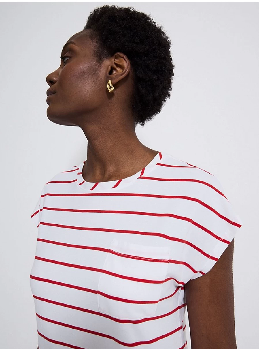 Women's Red Stripe Mini T-Shirt Dress with Pocket | George at Asda