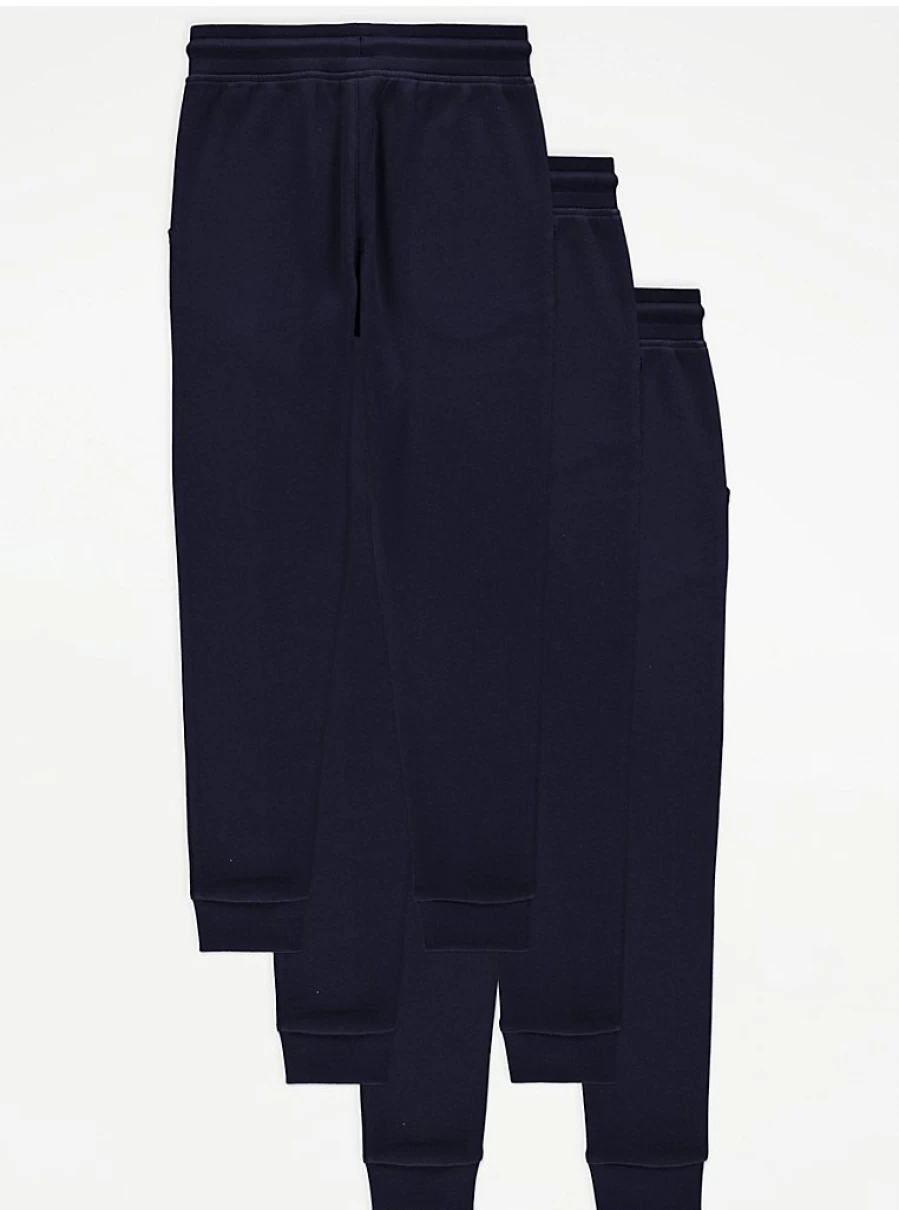 "George at Asda Boys Navy Joggers 3-Pack | Comfortable Kids Joggers | ASDA George Activewear"
