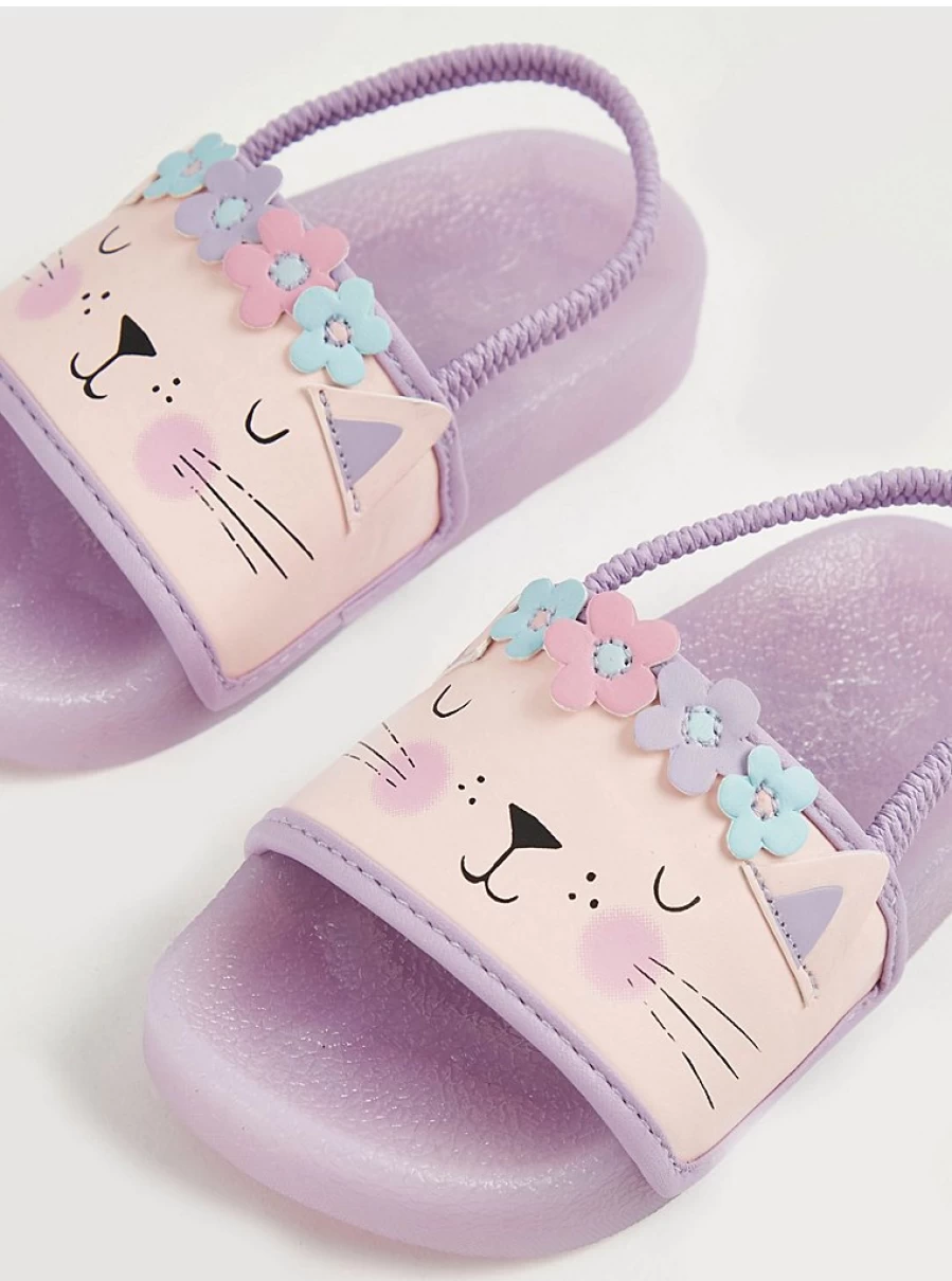 "George at Asda Purple Light-Up Kitten Sliders for Girls – Kids’ Light-Up Sandals Review"