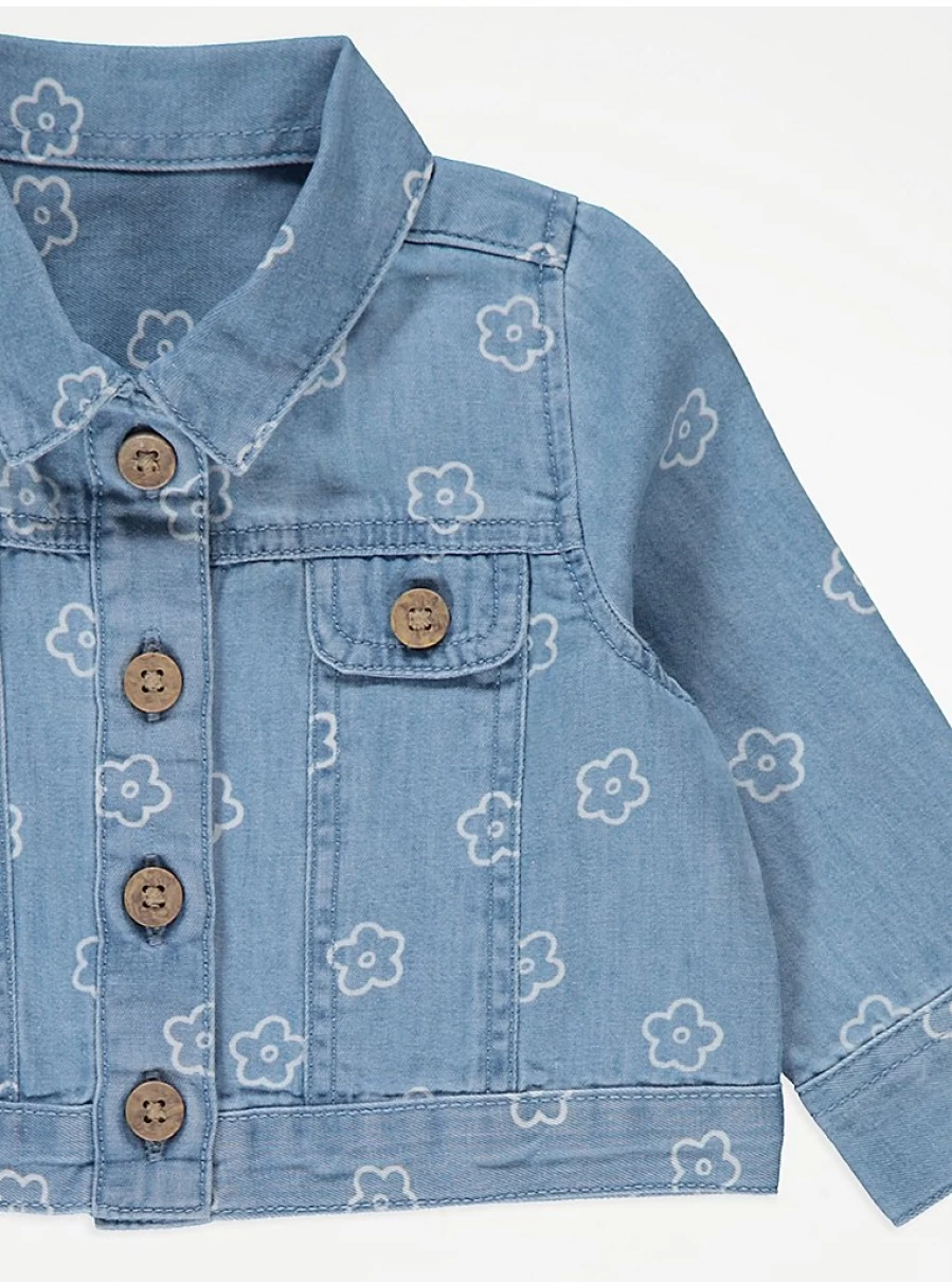 "George at Asda Baby Blue Floral Print Denim Jacket – Reviews & Style Guide"