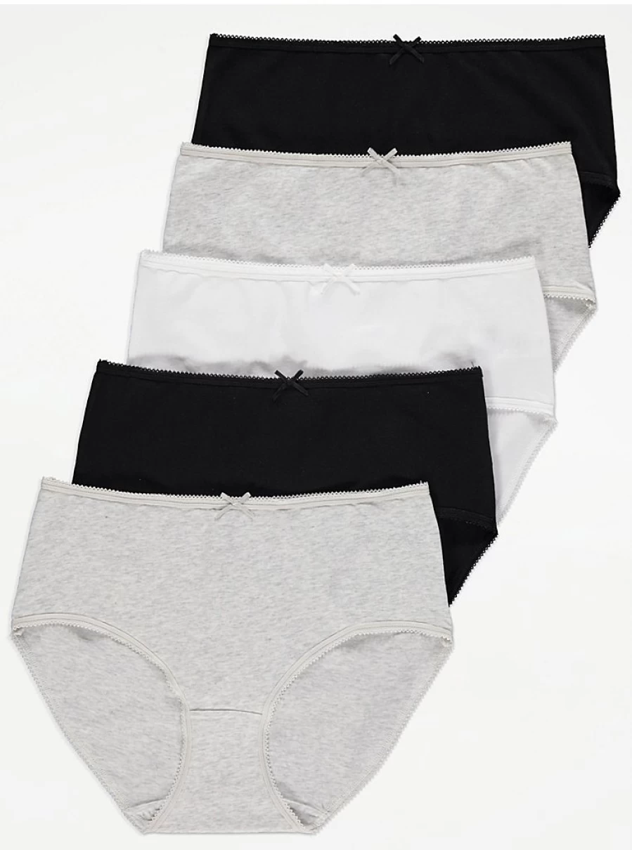 "George at Asda Women's Midi Knickers 5-Pack | Comfortable Lingerie Briefs | Multi-Pack Underwear"
