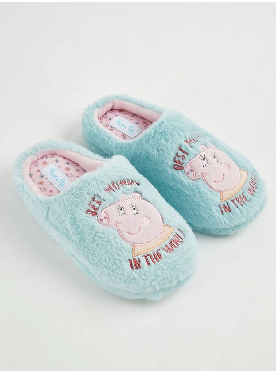"George at Asda Peppa Pig Mummy Slippers – Comfortable & Fun Kids' Indoor Shoes"
