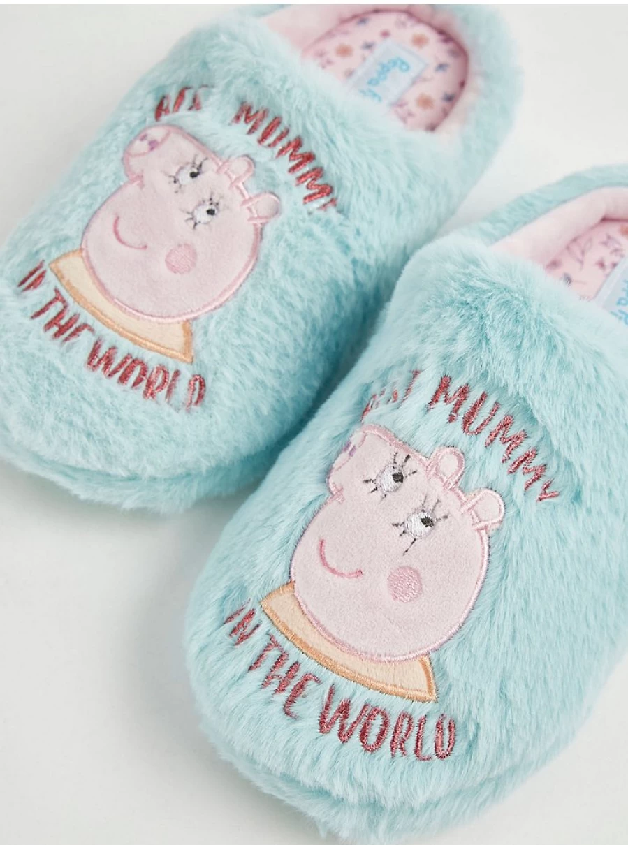 "George at Asda Peppa Pig Mummy Slippers – Comfortable & Fun Kids' Indoor Shoes"