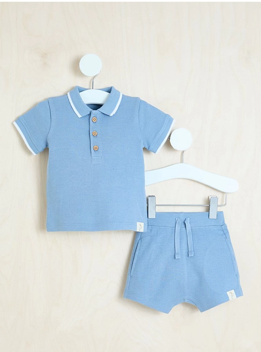 "George at Asda Boys Waffle Polo Shirt and Shorts Outfit – Billie Faiers Collection Review"
