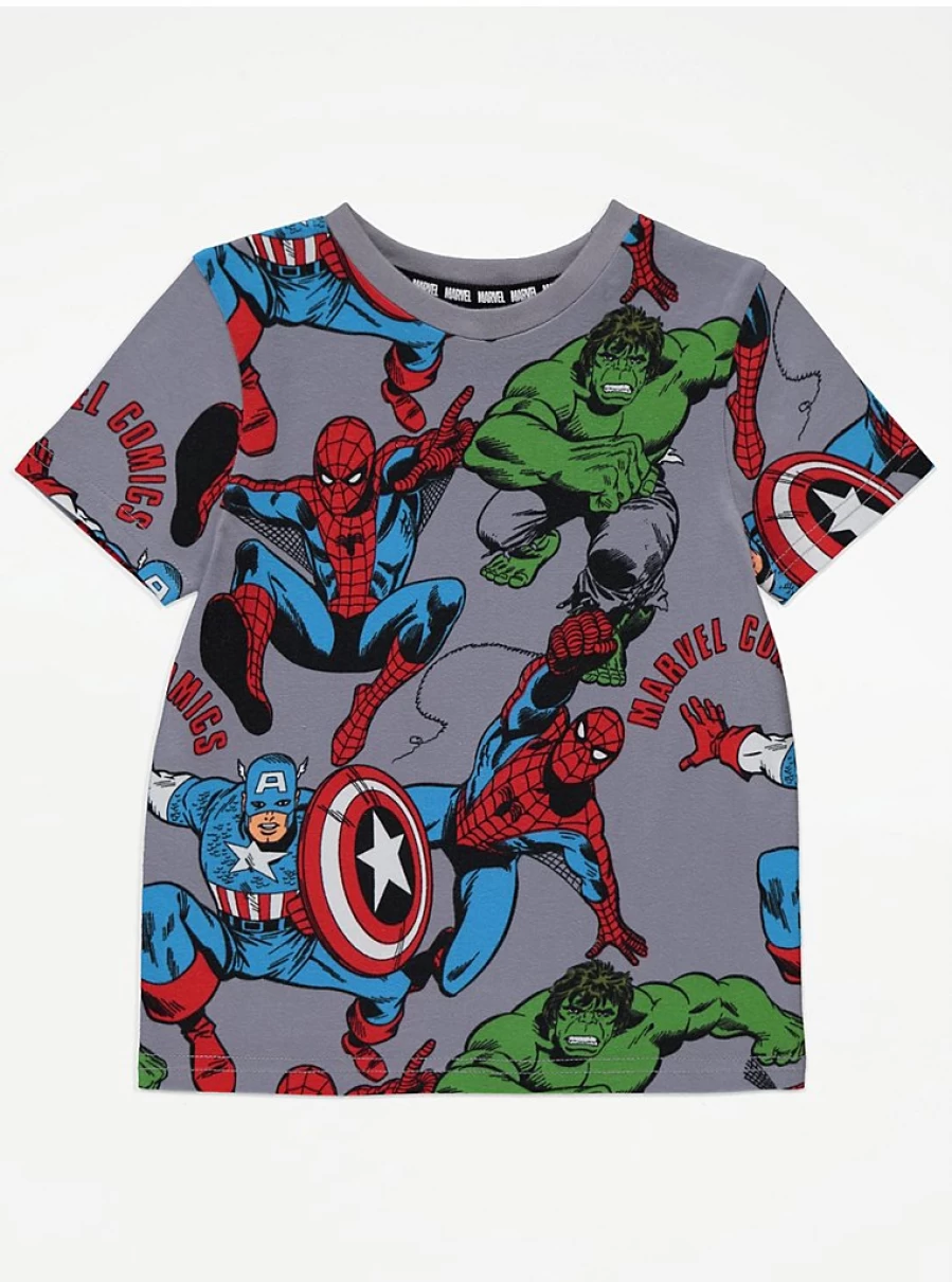 Marvel Avengers Grey T-Shirt for Boys | George at Asda | Kids Superhero Tee