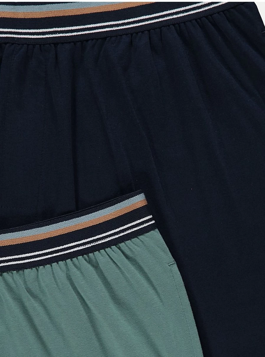 Men's Jersey Loungewear Shorts 2-Pack - Comfortable Casual Shorts by George at Asda