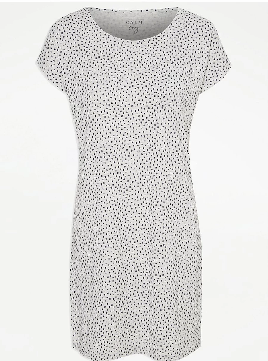 Grey Spot Nightdress by George at Asda | Comfortable Women's Lingerie Sleepwear