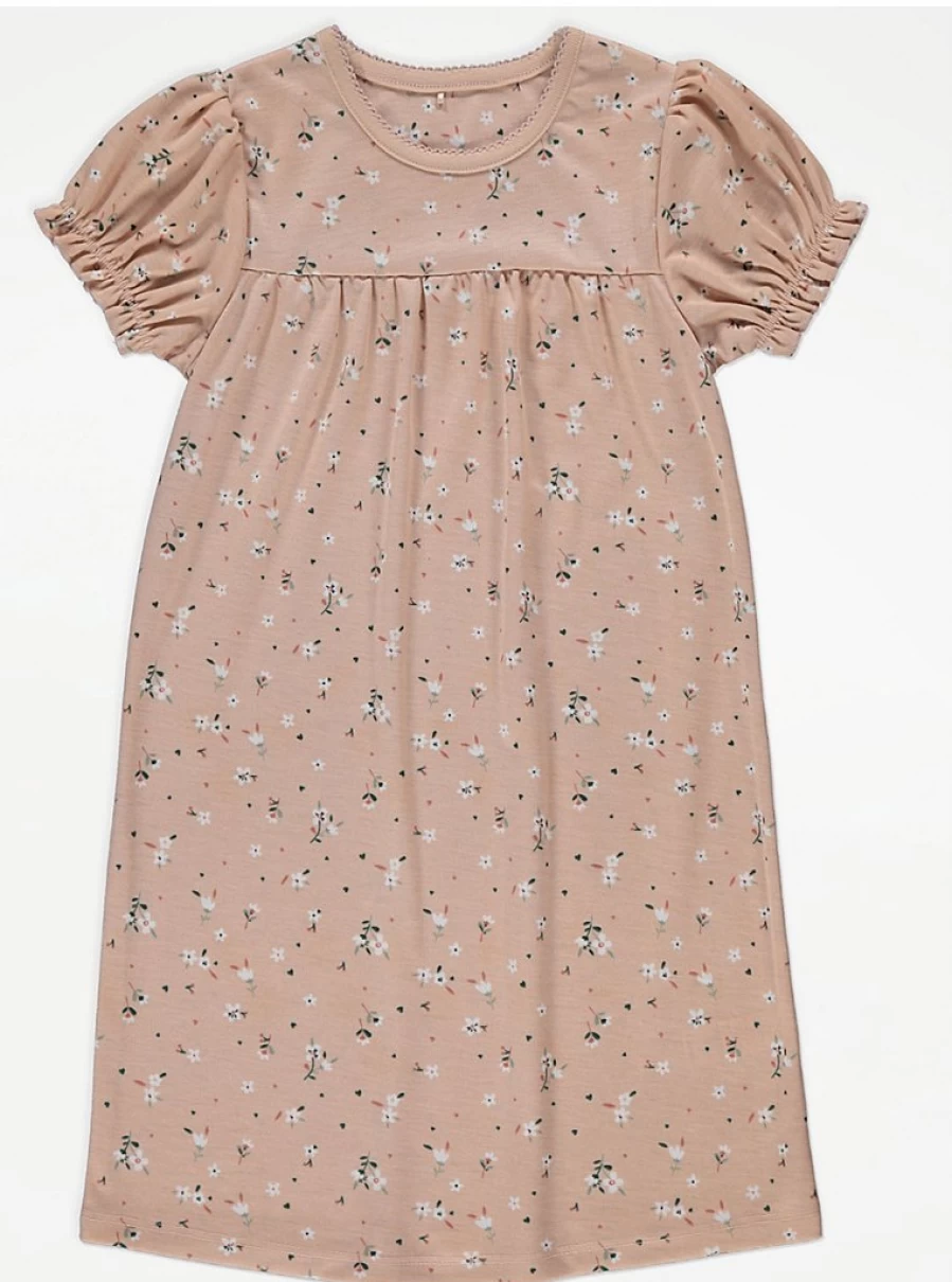 "George at Asda Kids Dusty Pink Floral Nightdress | Comfortable Girls' Sleepwear"