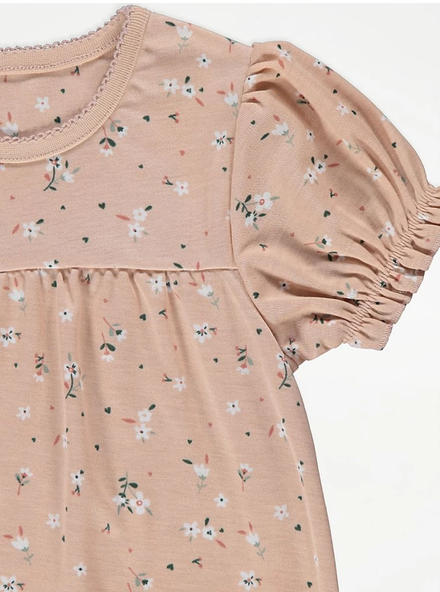 "George at Asda Kids Dusty Pink Floral Nightdress | Comfortable Girls' Sleepwear"