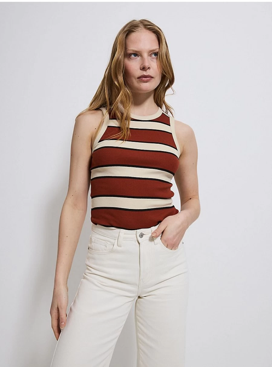 Women's Burgundy Striped Ribbed Vest - George at Asda Review & Style Guide