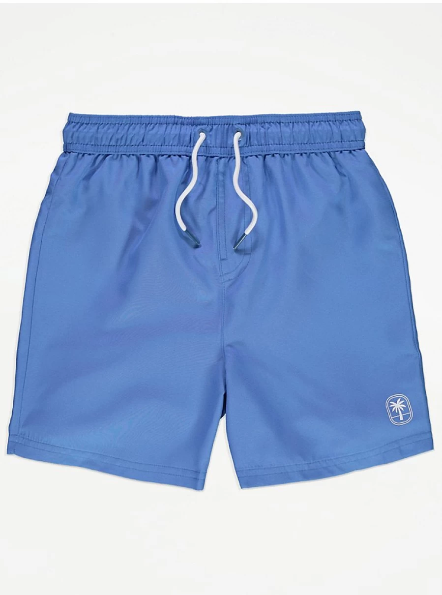 "George at Asda Boys' Blue Palm Tree Swim Shorts – Comfortable Kids' Beachwear"