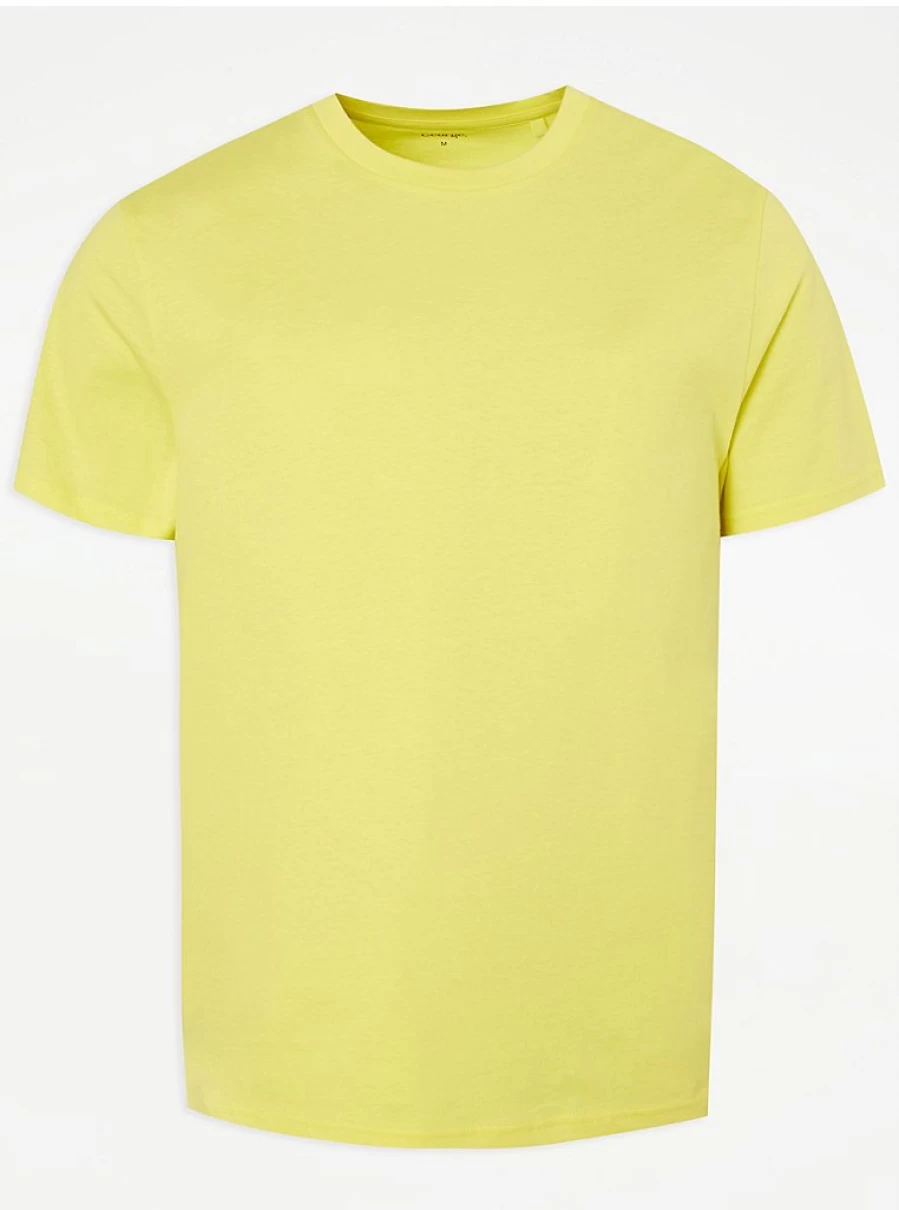 "George at Asda Men's Yellow Crew Neck T-Shirt – Comfort Fit Casual Tee Review"