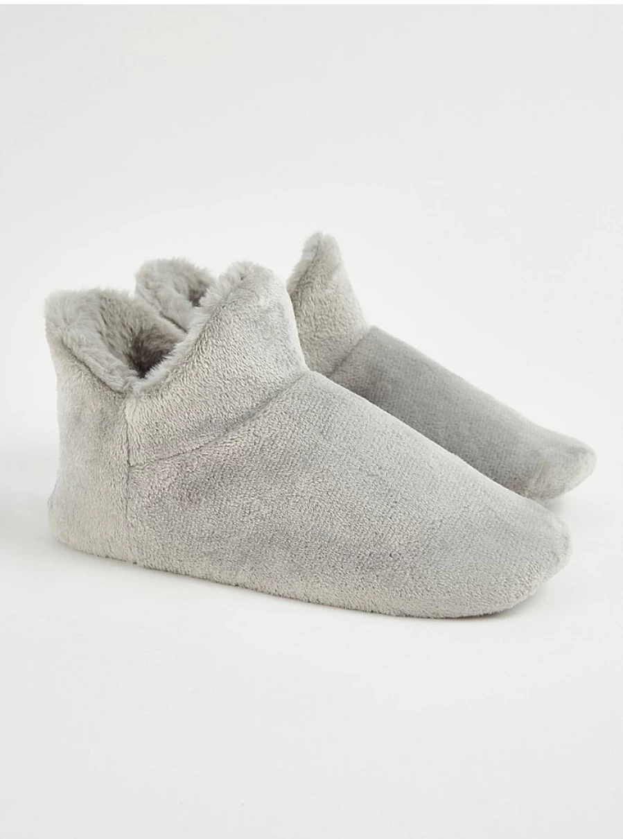 "George at Asda Grey Cozy Slipper Boots – Warm & Soft Indoor Footwear"