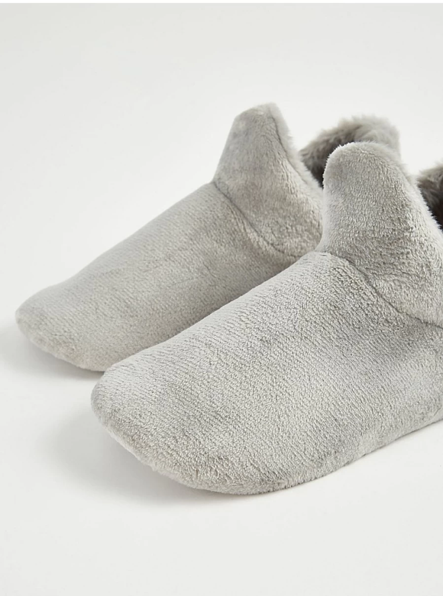 "George at Asda Grey Cozy Slipper Boots – Warm & Soft Indoor Footwear"