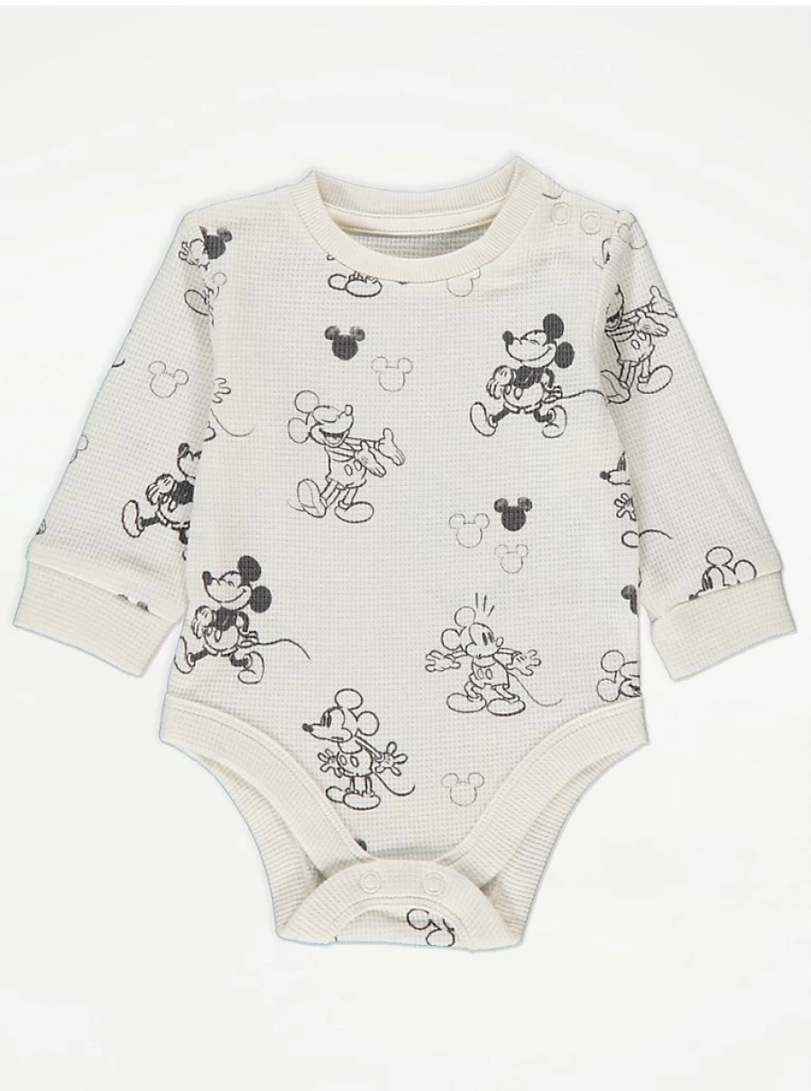 George at Asda Boys' Mickey Mouse Baby Bodysuit & Dungaree Set | Disney Inspired Outfit