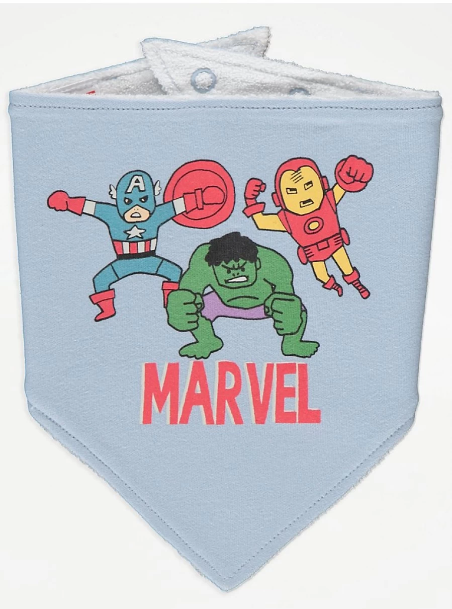 Marvel Light Blue Superhero Sleepsuit & Bib Set for Boys | George at Asda Baby Outfit Review
